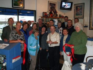 Friends, fellow business owners, and local legislators gathered in 2008 for the grand re-opening of Dumitri's Restaurant.