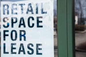Retail space for lease sign - relocate your store to On Havana Street business district