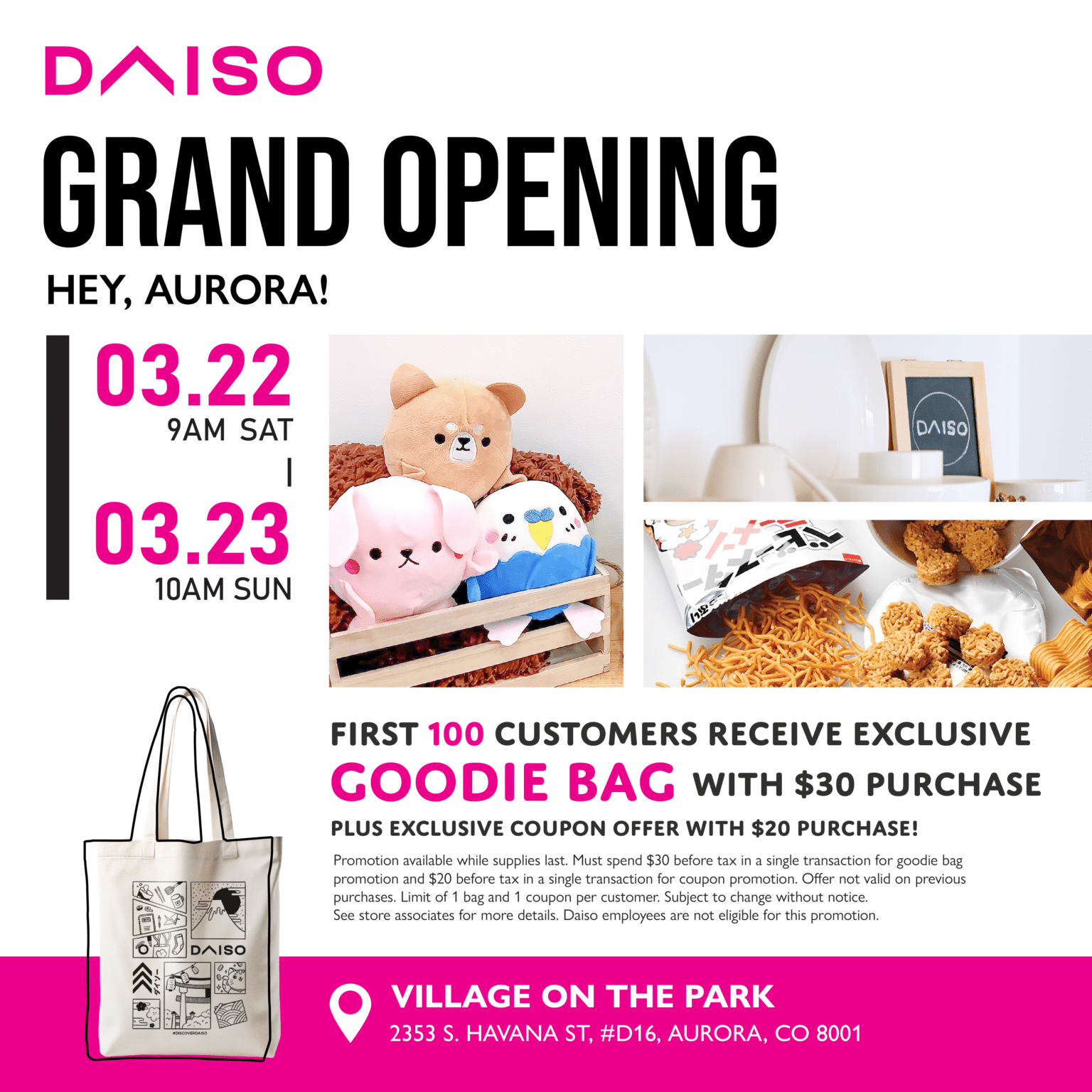 Daiso Coming Soon to Aurora, CO On Havana Street at Village on the Park ...