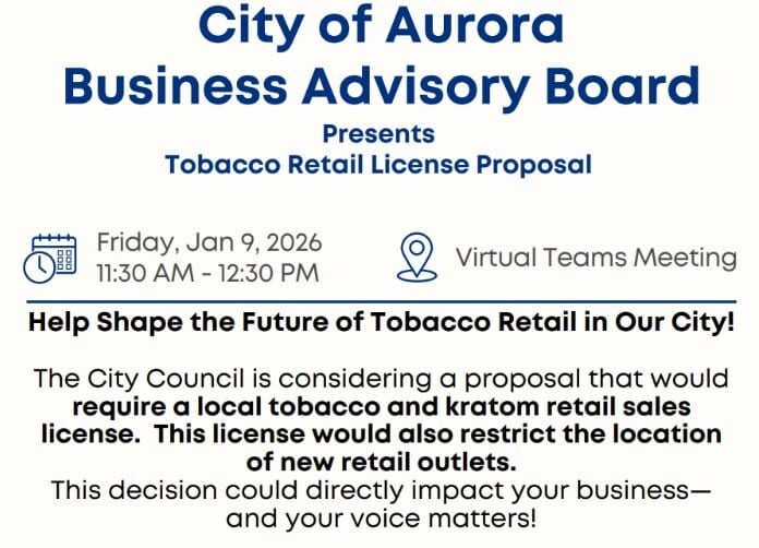 tobacco sales license City of Aurora Business Advisory Board Presents Tobacco Retail License  Proposal